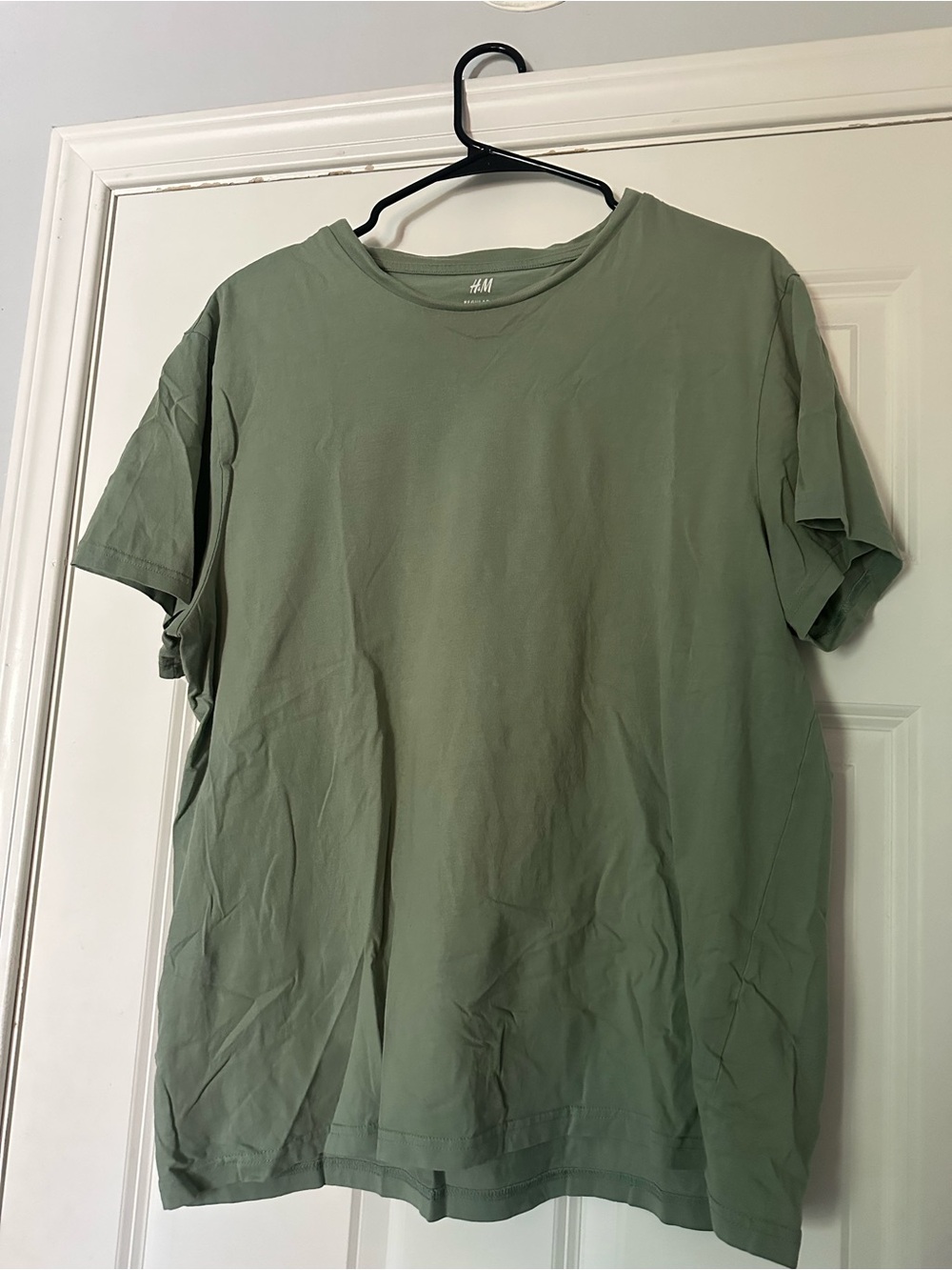 H&M Women's Olive Green Crew Neck T-Shirt
